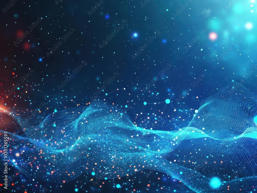 Poster Unique blue and orange abstract background with flowing shapes and dynamic energy creating a modern design