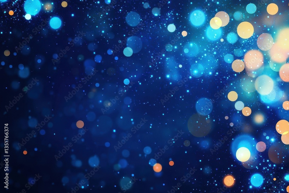 Poster Blazing blue and yellow background with bright lights creating a stunning abstract artistic visual display