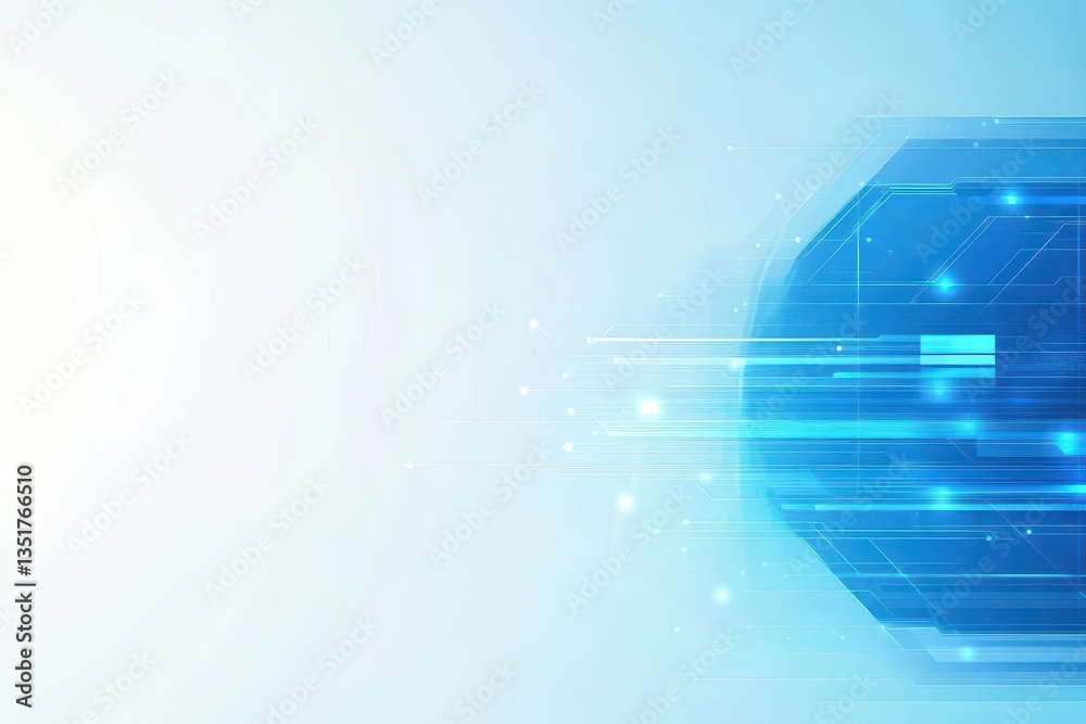 Aufkleber Abstract blue sphere surrounded by dynamic lines and dots representing connectivity and modern technology concepts
