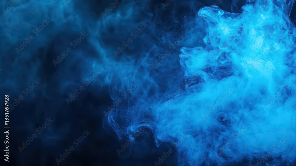 Aufkleber Enigmatic blue smoke swirls creating a mysterious and abstract atmospheric effect