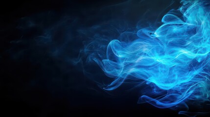 Fluid blue smoke swirls creating a captivating and abstract visual experience