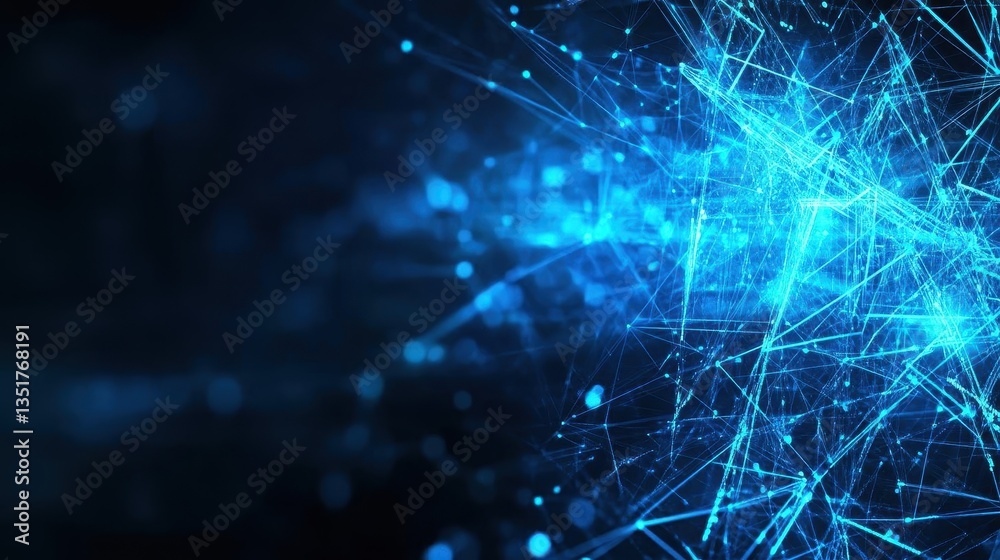 Poster Intricate blue network of lines creating an abstract technology theme with a modern and futuristic visual appeal