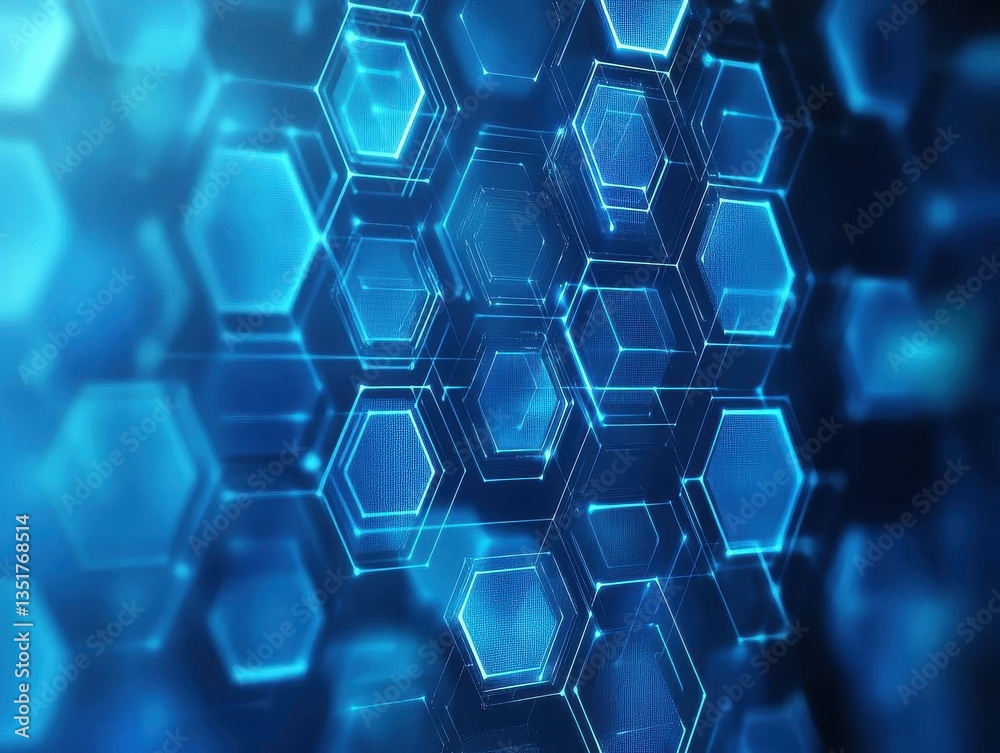 Aufkleber Blue hexagon pattern creating a unique visual texture for backgrounds and technology related graphics