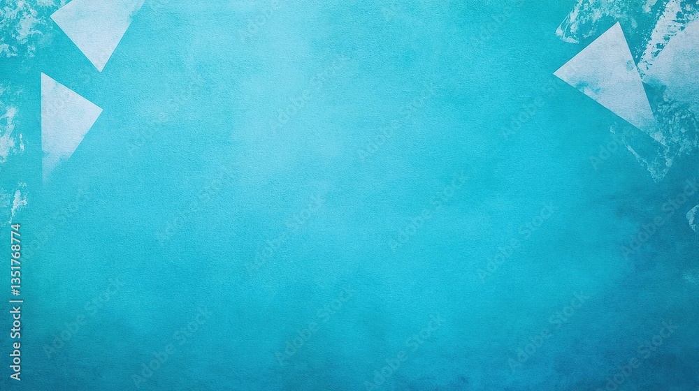 Poster blue background with white arrow illustrating direction and movement in abstract watercolor style