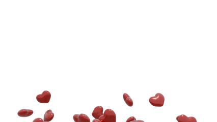 Hearts on the air on transparent background