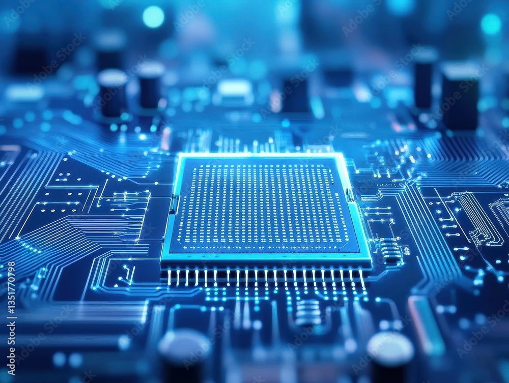 Aufkleber Abstract representation of a circuit board emphasizing the complexity and modernity of electronic components and layouts