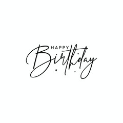 Elegant Happy Birthday Calligraphy Design for Celebratory Events, Greeting Cards, Invitations, and Party Decorations