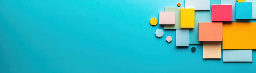 Fototapeta premium Colorful abstract composition featuring dynamic shapes and elements for creative communication and artistic expression