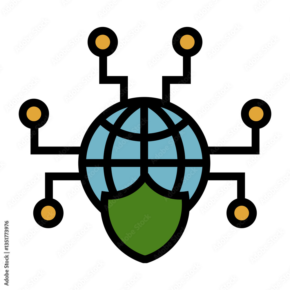 Poster network security vector icon