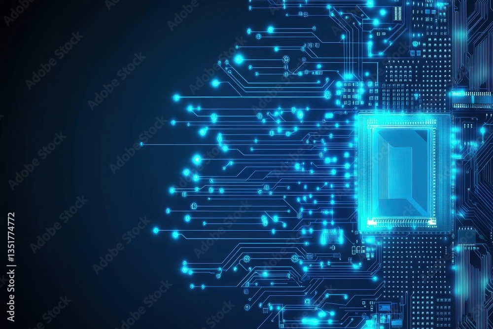 Aufkleber Intricate circuit design showcasing detailed patterns and connections on an abstract digital background for technology