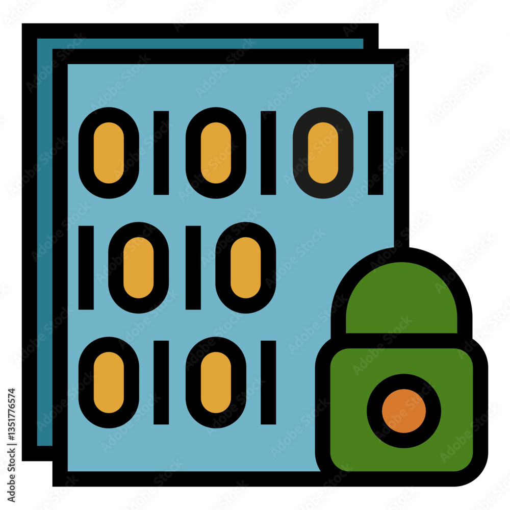 Poster data encryption vector icon
