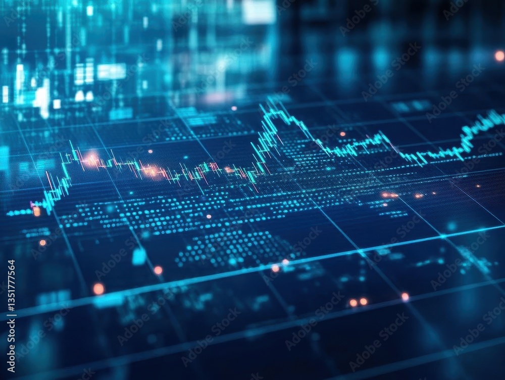 Aufkleber stock market chart displaying upward trends and economic growth metrics for effective financial anal
