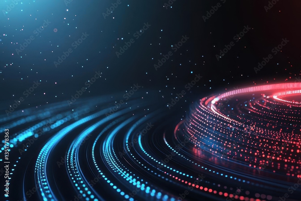 Poster Futuristic abstract background with red and blue light creating a unique visual experience for modern digital arts