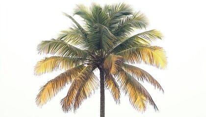 Serene Palm Tree against a White Sky