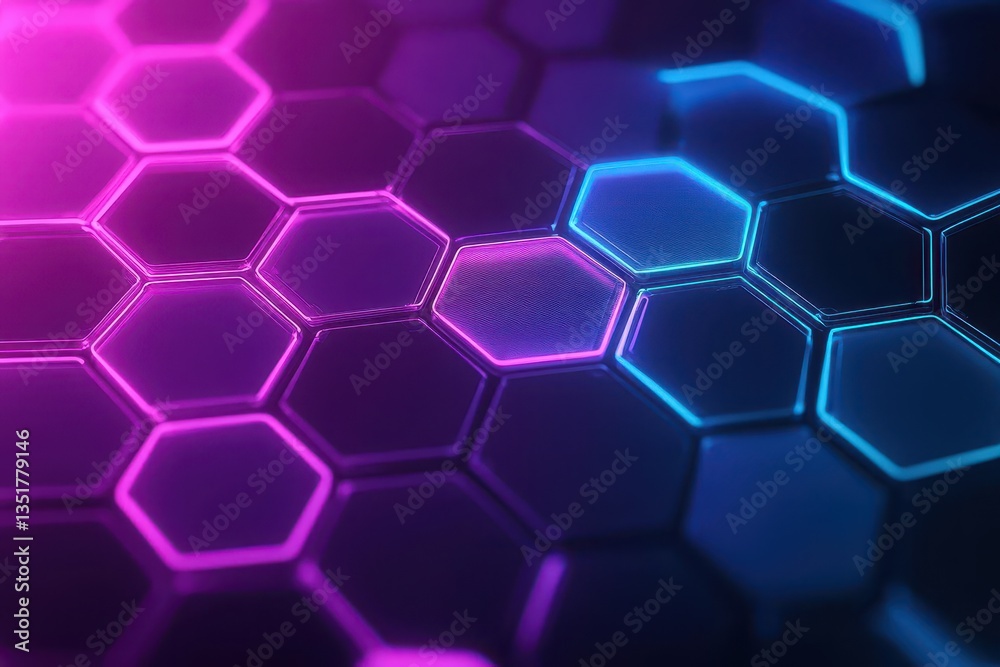 Aufkleber Closeup of an intricate hexagon pattern featuring a futuristic design that represents modern technology and innovation