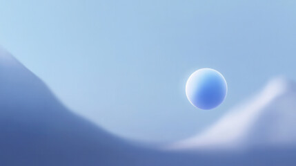 Obraz premium Suspended Sphere in a Serene Landscape