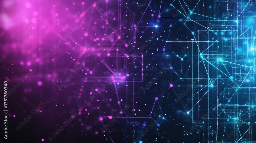 Aufkleber beautiful purple and blue abstract background with futuristic network elements illustrating modern d