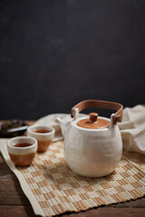 Close up hot tea