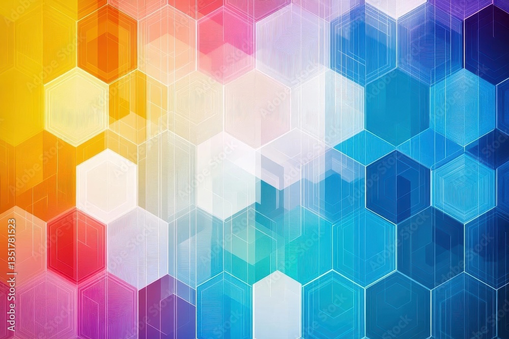 Leinwandbilder Colorful background featuring a pattern of hexagons creating a dynamic and engaging geometric design for visual impact