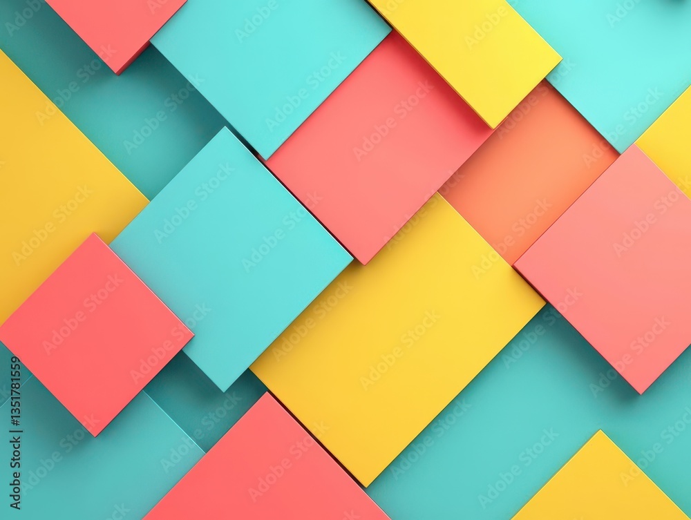 Aufkleber dynamic colorful geometric shapes forming an eye-catching abstract pattern with vivid colors and uni