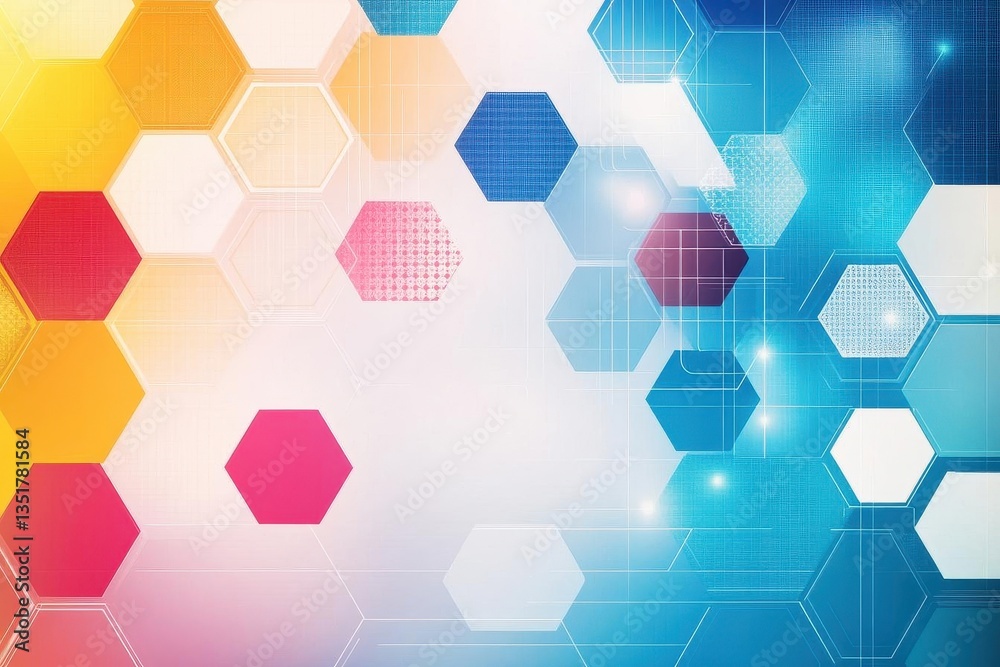 Leinwandbilder vibrant colorful hexagon background with abstract geometric design elements creating a modern visual