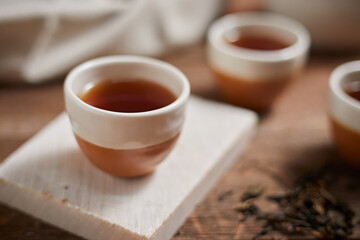 Close up hot tea
