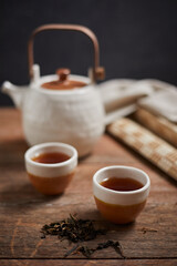 Close up hot tea