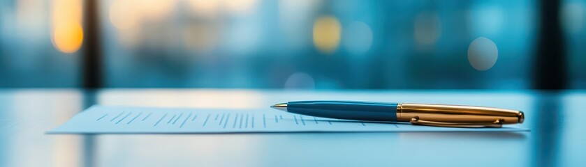 Pen and piece of paper symbolizing agreement in principle for business contracts and professional negotiations