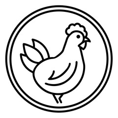 Chicken Logo icon design concept. good for rooster restaurant and chicken farm. vector illustration