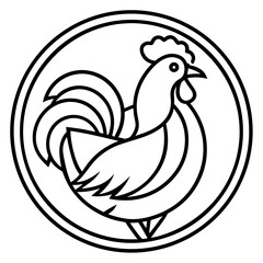 Chicken Logo icon design concept. good for rooster restaurant and chicken farm. vector illustration