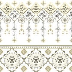 Brown and black seamless pattern with decorative geometric Native American elements. Navajo style. Aztec style. Vector illustration for your design. Wallpaper, rugs, carpets, tiles, and pottery.