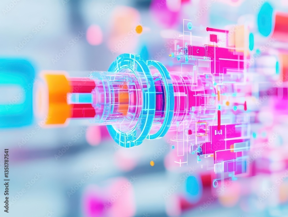 Poster close-up of a camera lens placed against a colorful background showcasing the art of photography and