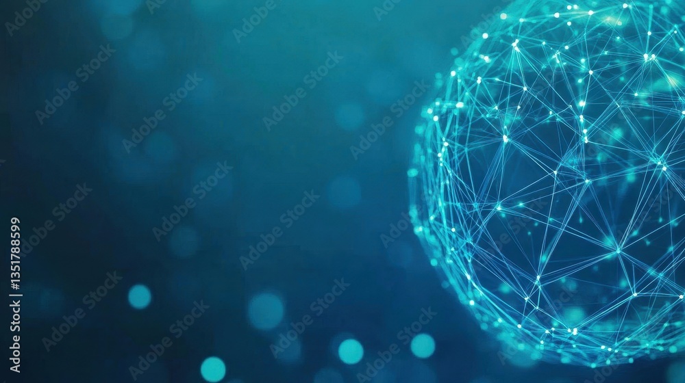 Fototapete A sphere surrounded by a network of connected lines representing the interconnectedness of global business strategies