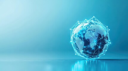 A globe with lines connecting continents symbolizing globalization and international business integration in modern society