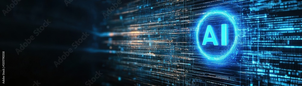 Aufkleber Abstract background with blue and black design featuring futuristic representing innovative technology
