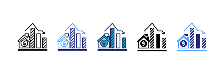 Real Estate Market Multi Style Icon Set