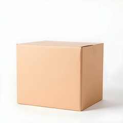 Plain Brown Cardboard Box &ndash; Shipping Packaging on White Background
