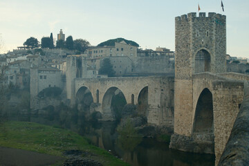 old medieval village of Besalu in girona catalonia spain