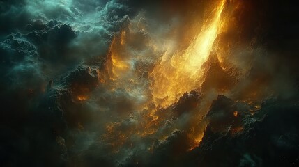 Obraz premium Fiery Celestial Nebula: A Cosmic Inferno