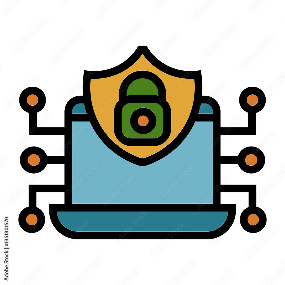 Poster cyber secure vector icon