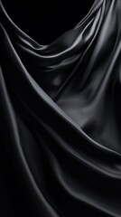 Fototapeta premium Elegant black fabric draping smoothly.