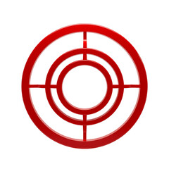 Red Target Icon on Transparent Background