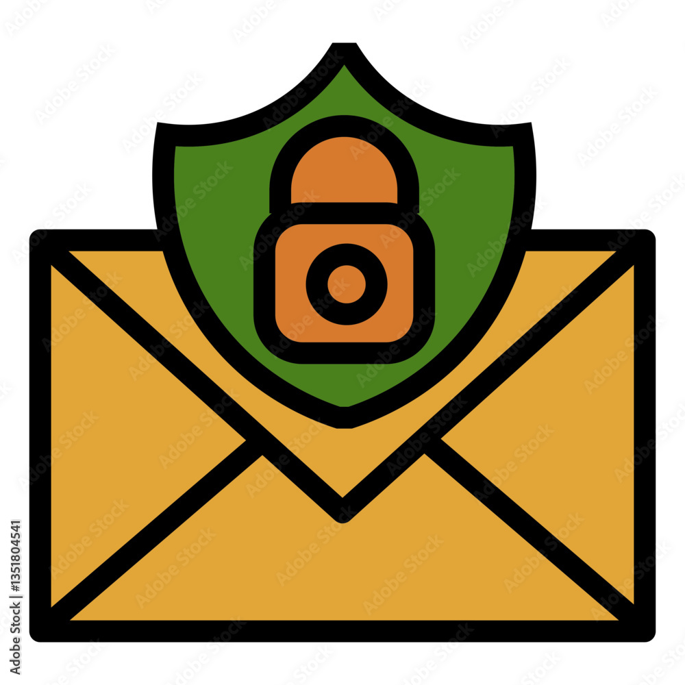 Poster secure mail vector icon