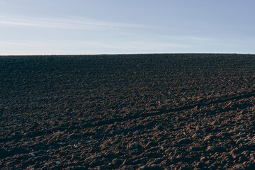 The black soil of rural Toten, Norway, in spring.