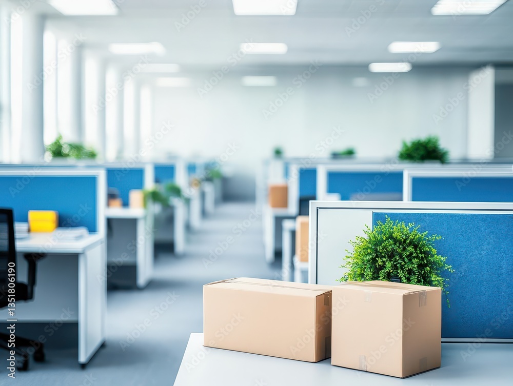 Poster Spacious and minimalist empty office space with bright lighting and clean lines for a professional atmosphere