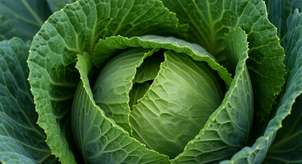 Fototapeta premium Closeup of Head of Cabbage