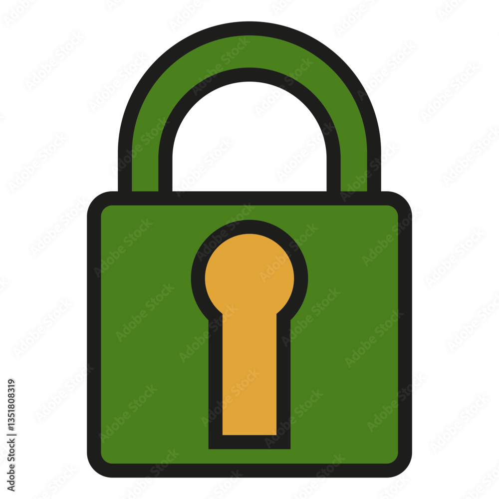Poster security padlock vector icon