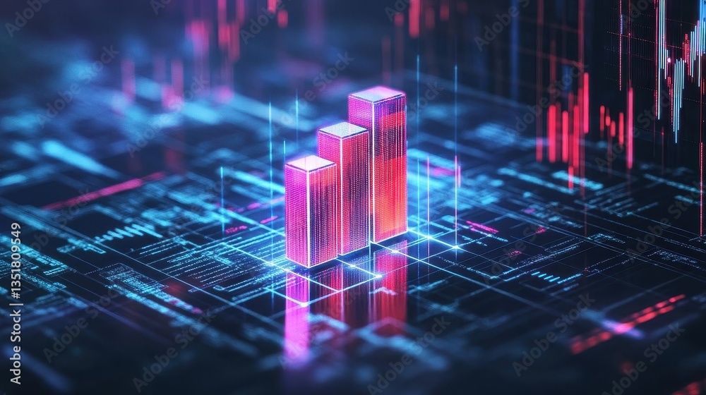 Fototapete Building on a digital circuit background symbolizing the intersection of architecture and modern technology in urban design