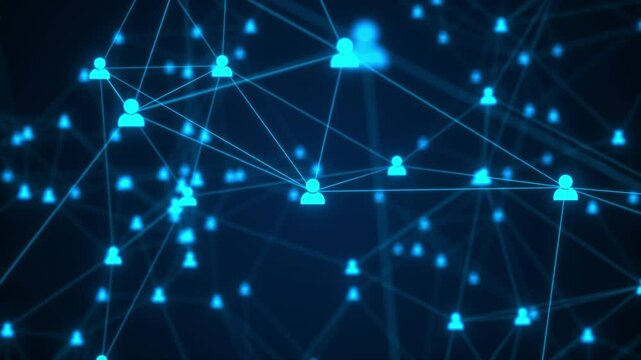 Plexus Line Connections. Seamless loop. Digital Technology. Artificial intelligence network or users accounts. Concept: Social network, AI, sociogram, social connections and communication, hi-tech