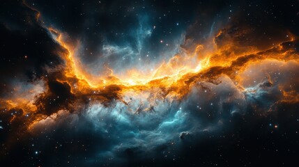 Obraz premium Stunning photograph showcases vibrant celestial clouds with glowing stars in space
